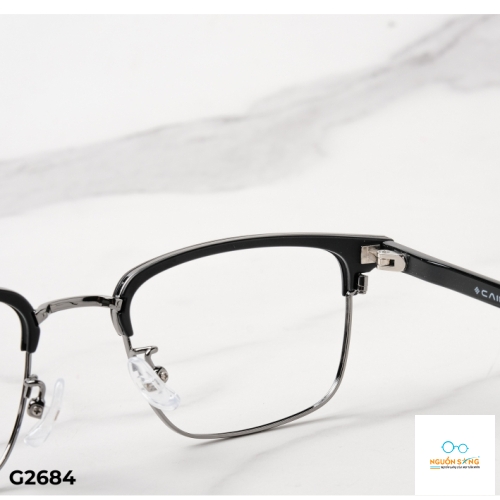 Gọng Kính Cận Hợp Kim Unisex G2684 (Đen Xám)