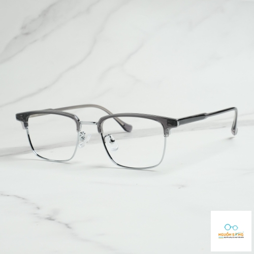 Gọng Kính Cận Hợp Kim Unisex G2684 (Đen Xám)
